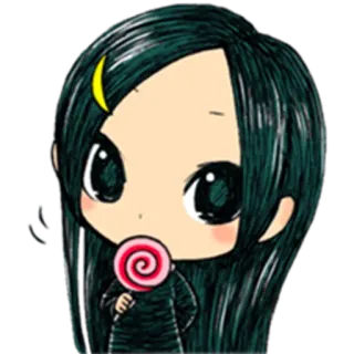 👀 Аниме, Девушка, Леденец, Каваи, Милый, Чиби, Мультфильм telegram sticker