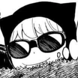 🥁 动漫, 漫画, 角色, 太阳镜, 猫耳 whatsapp sticker