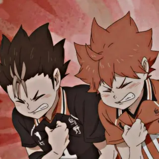 😫 Haikyuu!! anime, haikyuu, sports anime, volleyball, hinata shoyo, nishinoya yuu, manga telegram sticker