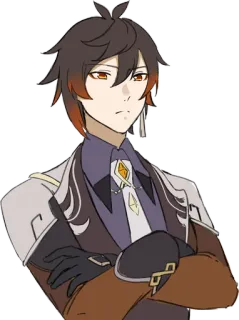 🤨 Zhongli Genshin Impact anime, game, zhongli, genshin impact, character, geo archon telegram sticker