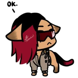 👌 ok. โอเค, การ์ตูน, ตัวละคร, แมว, น่ารัก whatsapp sticker