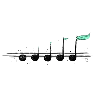 🎶 música, notas, hoja, arte, dibujo telegram sticker