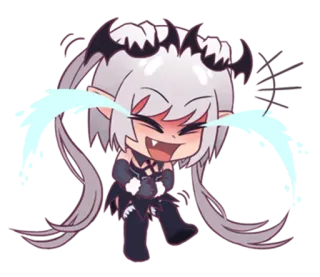 😂 Animé, Chibi, Démon, Dessin animé, Pleurs, Rire telegram sticker