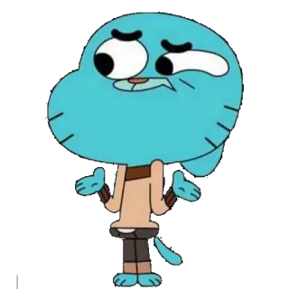 😕 Gumball Watterson The Amazing World of Gumball Gumball Watterson, Cartoon, Katze, Blau, The Amazing World of Gumball whatsapp sticker