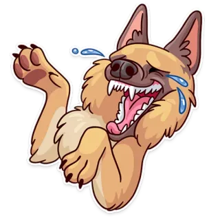 😂 perro, riendo, llorando, emoji, dibujos animados, animal whatsapp sticker
