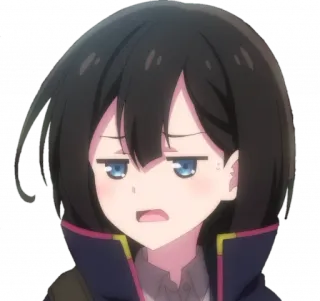 😩 อนิเมะ, ผู้หญิง, น่ารัก, สีหน้า, เบื่อ, อารมณ์ telegram sticker
