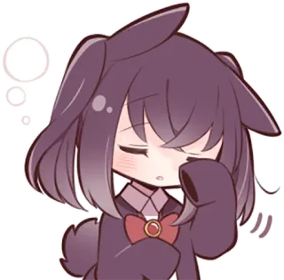 😪 Anime, Cartoon, Niedlich, Kawaii, Figur, Hase, Denkend telegram sticker