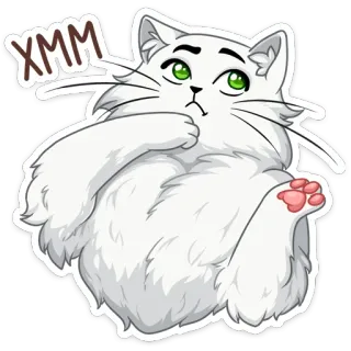 🤔 XMM แมว, ลูกแมว, น่ารัก, สัตว์, สัตว์เลี้ยง, สติกเกอร์, ปุย telegram sticker