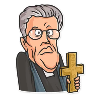 ⛪ linh mục, Kitô giáo, tôn giáo, thánh giá telegram sticker