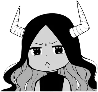 ☹️ Anime, Manga, Demonio, Cuernos, Lindo, Dibujos animados telegram sticker