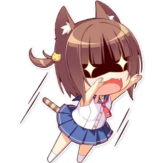 😼 anime, catgirl, cute, manga, girl whatsapp sticker