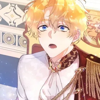 🔑 Anime, Hoạt hình, Tóc vàng, Mắt xanh, Nam, Hoàng gia, Nhân vật telegram sticker