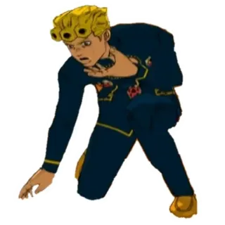 😰 Giorno Giovanna JoJo's Bizarre Adventure Anime, Jojo, Giorno, Giovanna, Postać, Poza telegram sticker