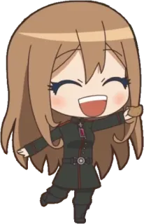 😄 Anime, Militar, Uniforme, Chibi, Femenino, Personaje telegram sticker