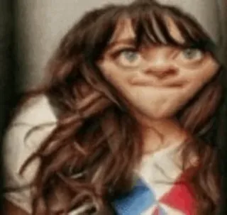 😐 face distortion, funny, weird, portrait, woman telegram sticker
