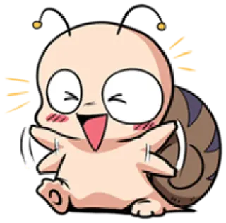 😆 Cartoon, Schnecke, Niedlich, Fröhlich, Emoji telegram sticker