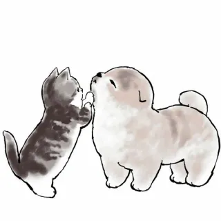 🥞 cat, kitten, dog, puppy, animals, cute telegram sticker