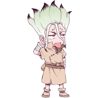 😑 Senku Ishigami Dr. Stone 애니메이션, 만화, 센쿠, 닥터 스톤, 과학, 만화, 캐릭터 telegram sticker