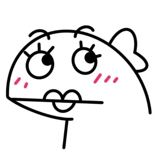😅 Dessin animé, Poisson, Animal, Mignon, Illustration, Autocollant whatsapp sticker