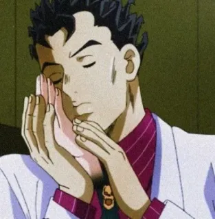 🐈 Yoshikage Kira JoJo's Bizarre Adventure Anime, Bösewicht, Hände, Manga whatsapp sticker