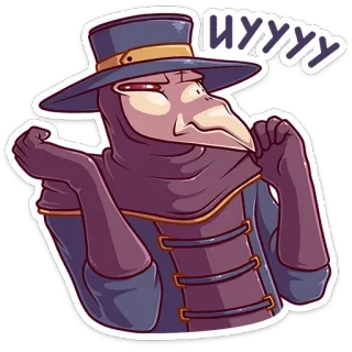 🤮 Uyyyy чумной доктор, доктор, маска, птица, смешной telegram sticker