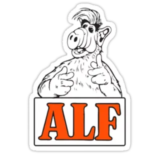 👍 ALF serie tv, sitcom, años 80, alien, comedia, personaje telegram sticker