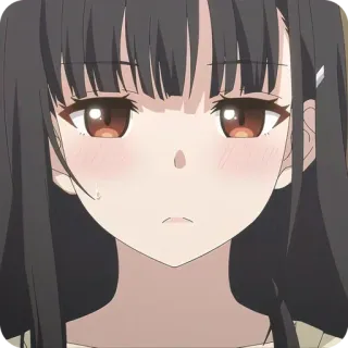 🙁 动漫, 女孩, 可爱, 角色, 漫画, 肖像 telegram sticker