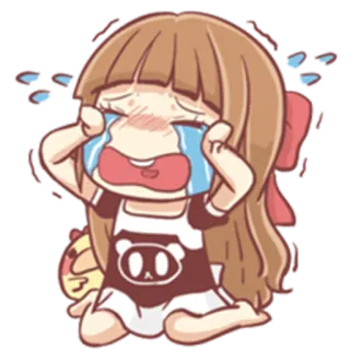 😭 울음, 슬픈, 여자, 애니, 눈물, 감정적인 telegram sticker