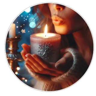 🕯️ nến, ánh sáng, mùa đông, phụ nữ, giáng sinh, ngày lễ whatsapp sticker