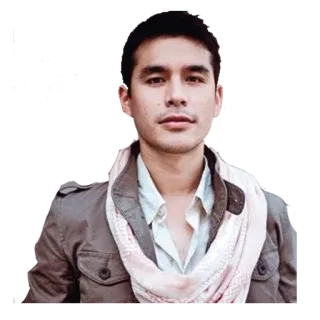 😐 ポートレート, 男性, スカーフ, 人, 服装 telegram sticker