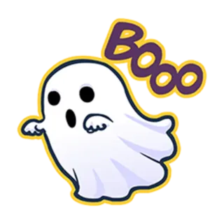 😮 Boo fantôme, halloween, bouh, mignon, effrayant telegram sticker