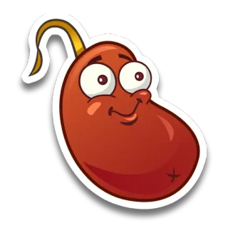 😊 frijol, dibujo animado, pegatina, lindo, sonriendo whatsapp sticker