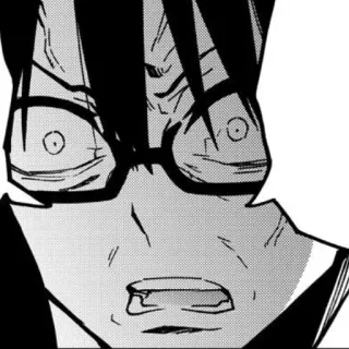 🤬 anime, mangá, chocado, assustado, expressão, óculos telegram sticker