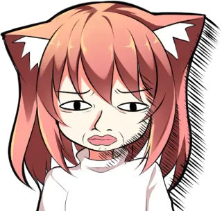 😐 Anime, Garota gato, Fofo, Engraçado, Adesivo, Arte digital telegram sticker