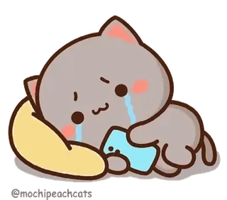 😭 gato, llorando, triste, teléfono, sticker, lindo, animal telegram sticker