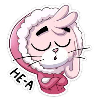 🙅‍♂️ HE-A thỏ, hoạt hình, nhãn dán, động vật, hồng telegram sticker