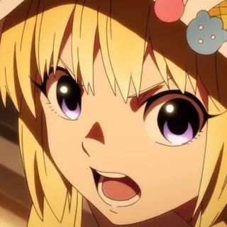 🐱 anime, manga, cartoon, character, blonde hair, angry, expression whatsapp sticker