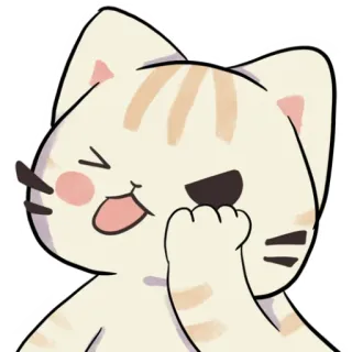 😛 cat, cute, sticker, animal, cartoon, illustration telegram sticker