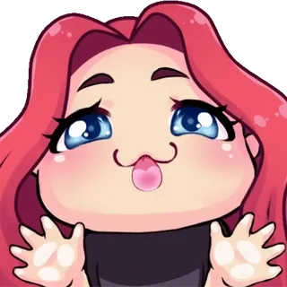 👅 милый, наклейка, мультфильм, девочка, счастливый, лицо, выражение telegram sticker