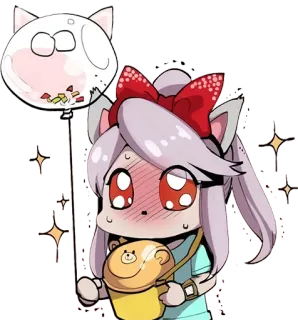 🥺 Anime, Desenho animado, Fofo, Menina, Adesivo, Gato, Urso, Kawaii telegram sticker