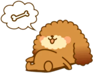 🍝 cão, osso, sonho, animal, fofo, adesivo, desenho animado telegram sticker