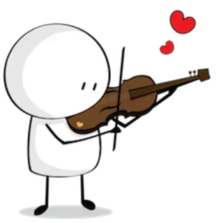 🎻 streepmannetje, viool, muziek, cartoon, hart, liefde, muziekinstrument telegram sticker