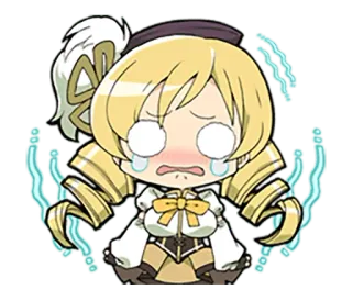 😵 Mami Tomoe Puella Magi Madoka Magica 애니메이션, 만화, 귀여운, 슬픈, 우는 telegram sticker