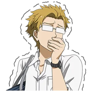 😂 Anime, Man, Bril, Verrast, Karakter, Blond telegram sticker