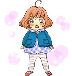 😨 Anime, Dibujos animados, Llorando, Triste, Chica, Ilustración whatsapp sticker