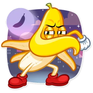 💪 banana, fruta, desenho animado, dançando, cidade telegram sticker