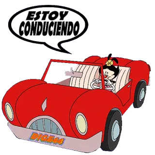 🚘 ESTOY CONDUCIENDO guida, auto, cartone animato, veicolo whatsapp sticker