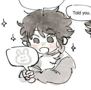 ☁️ Told you. słodkie, anime, manga, kawaii, ilustracja, królik telegram sticker