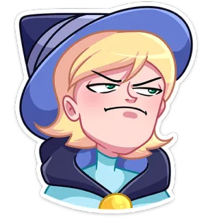 ☹️ sticker, cartoon, wütend, zauberer, magie, süß telegram sticker