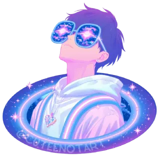 🌌 cocoteenoart anime, cute, lgbt, transgender, stars, pink, purple, blue telegram sticker
